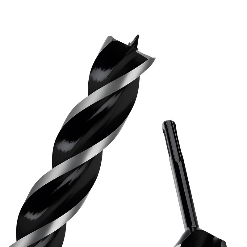 WOBLLMX 1-1/4" x 12" Auger Drill Bit with SDS Plus Shank for Wood,Tri Flute Ship Auger Long Drill Bit for Soft and Hard Wood,Tree Stump,Plastic,Drywall and Composite Materials - Image 1